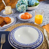 GET Diamond Esencia Melamine Dinnerware, White w/Blue Decal