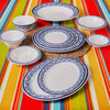 GET Diamond Esencia Melamine Dinnerware, White w/Blue Decal