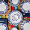 GET Diamond Esencia Melamine Dinnerware, White w/Blue Decal