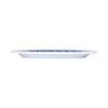 GET OP-120-DE Diamond Esencia 12" x 9" Wide Rim Platter, Melamine, White w/Blue Decal - Side View