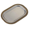Service Ideas LO12DWC Original Thermo-Plate Platter Large Holder w/ Stainless Insert, Dark Wood