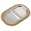 Service Ideas LO125LWC Original Thermo-Plate Platter Large Holder w/ Stainless Half Insert, Light Wood