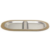 Service Ideas LO125LWC Original Thermo-Plate Platter Large Holder w/ Stainless Half Insert, Light Wood