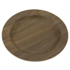 Service Ideas RT701DW Thermo-Plate Platter Small Round Holder, Dark Wood