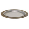 Service Ideas RT701DWC Thermo-Plate Platter Small Round Holder w/ Stainless Insert, Dark Wood
