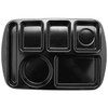 GET TL-151-BK 6-Compartment School Tray, Left Handed, Black - 12/Case