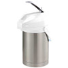 Service Ideas CTAL22WHT Color Me SVAC 74.4 oz. Insulated Airpot, Brushed Stainless & White