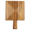 Tablecraft 12957 Acacia Collection 9" Serving Board, Modern Stripe