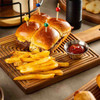 Tablecraft 12957 Acacia Collection 9" Serving Board, Modern Stripe