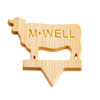 Tablecraft 13113 Cow-Shape "M-WELL" Steak Markers, Bamboo