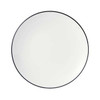 Libbey 114236 Porcelana Linea 10-1/2" Coupe Plate, Porcelain, Black Band
