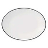 Libbey 114232 Porcelana Linea 13-5/8" x 10" Oval Platter, Porcelain, Black Band