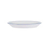 Libbey 114233 Porcelana Linea 9-3/4" x 7-1/2" Oval Platter, Porcelain, Blue Band