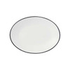 Libbey 114234 Porcelana Linea 9-3/4" x 7-1/2" Oval Platter, Porcelain, Black Band