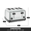 Waring WCT708 4 Slot Toaster, Stainless Steel, 120V