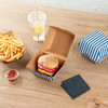 Restaurantware RWA0379BLW Bio Tek 4" Burger Box, Paper, Ripple Wall