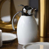 Service Ideas NIC10BSPBWH Nicollet 33.8 oz. Vacuum Insulated Carafe, Push Button Lid, Radiant White