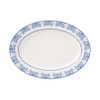 Libbey 114558 Lisbon 11-1/2" Oval Platter, Porcelain, White/Blue