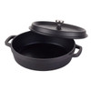 Spring USA 8656-8/28 Ironlite Shallow Casserole Dish With Cover, 2.7qt, Black
