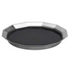 Service Ideas TRPN119RIBS 12-Sided 11" Non-Slip Tray, Removable Insert, Round, Brushed Stainless