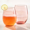 Libbey 217/AG8N1P Linear Color 11-3/4 oz. Stemless Glass, Blush