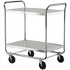 Lakeside 492 Mobile Utility Cart, 2-Shelf, Chrome Plated