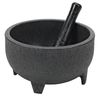 Service Ideas MB50PBL Fiesta Solutions 50 oz. Molcajeta Bowl w/Pestle, Black