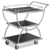 Eastern Tabletop WT6838 Grab n' Go 3-Tier, Multi-Purpose Service Cart, SS Frame, Wood Finish Shelves