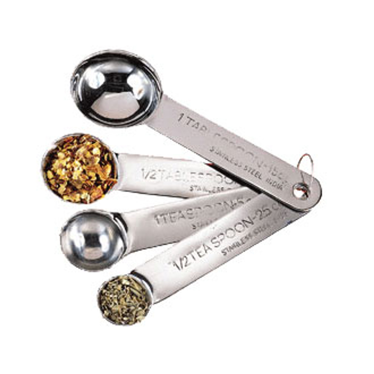 American Metalcraft Stainless Steel Round Measuring Spoons Set, 4 count