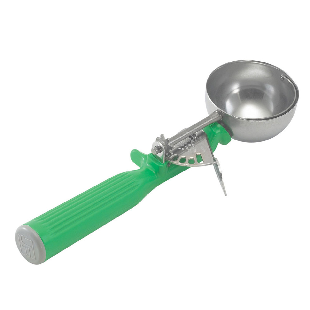 Vollrath 47143 Jacob's Pride #16 Blue Thumb Press Disher - 2 oz.