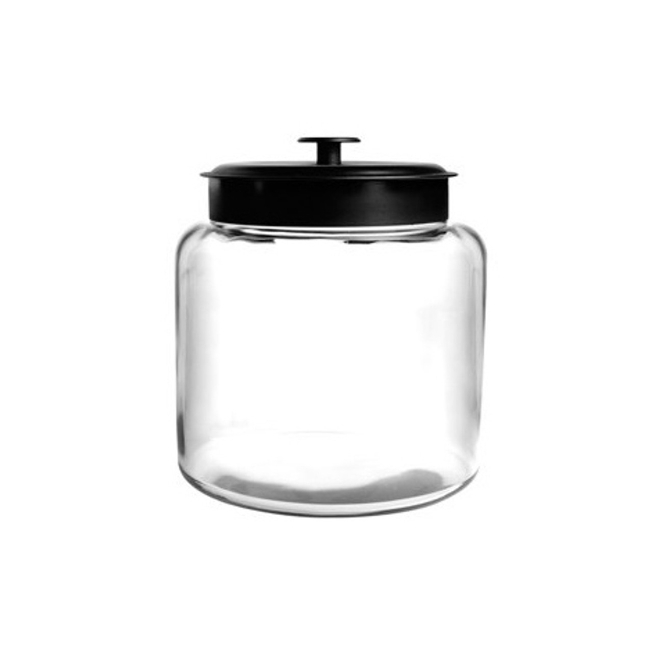 Anchor Clear Glass Cracker Jar with Brushed Aluminum Lid, 1 gal