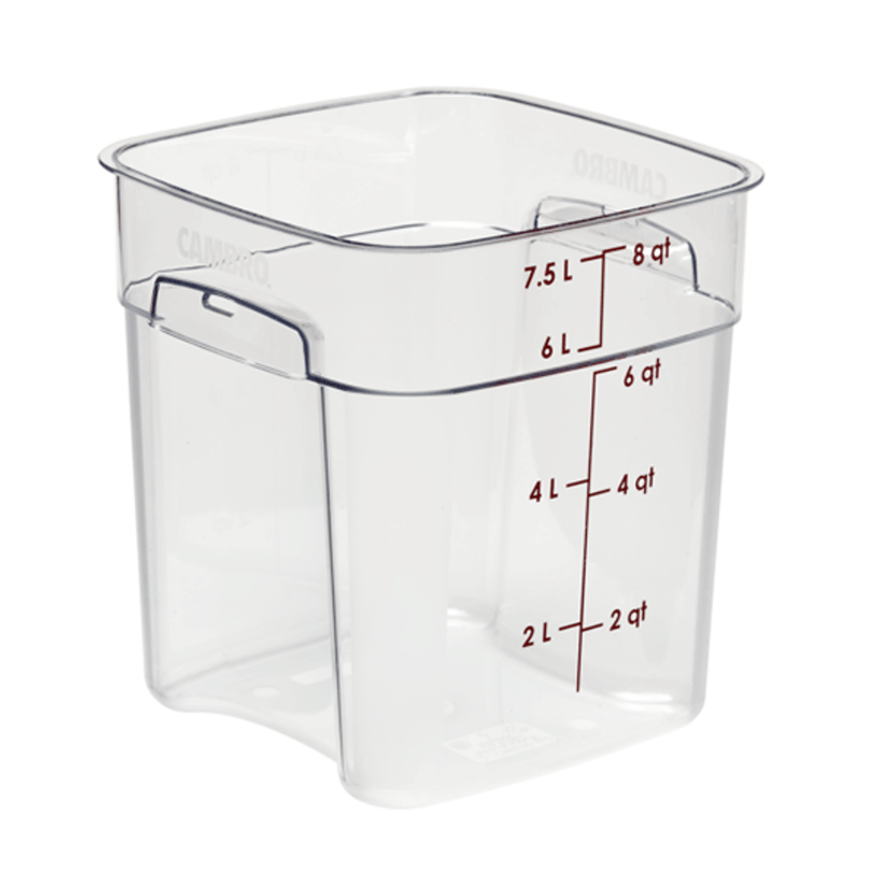 Cambro 6 and 8 Qt. Clear Round Polycarbonate Food Storage