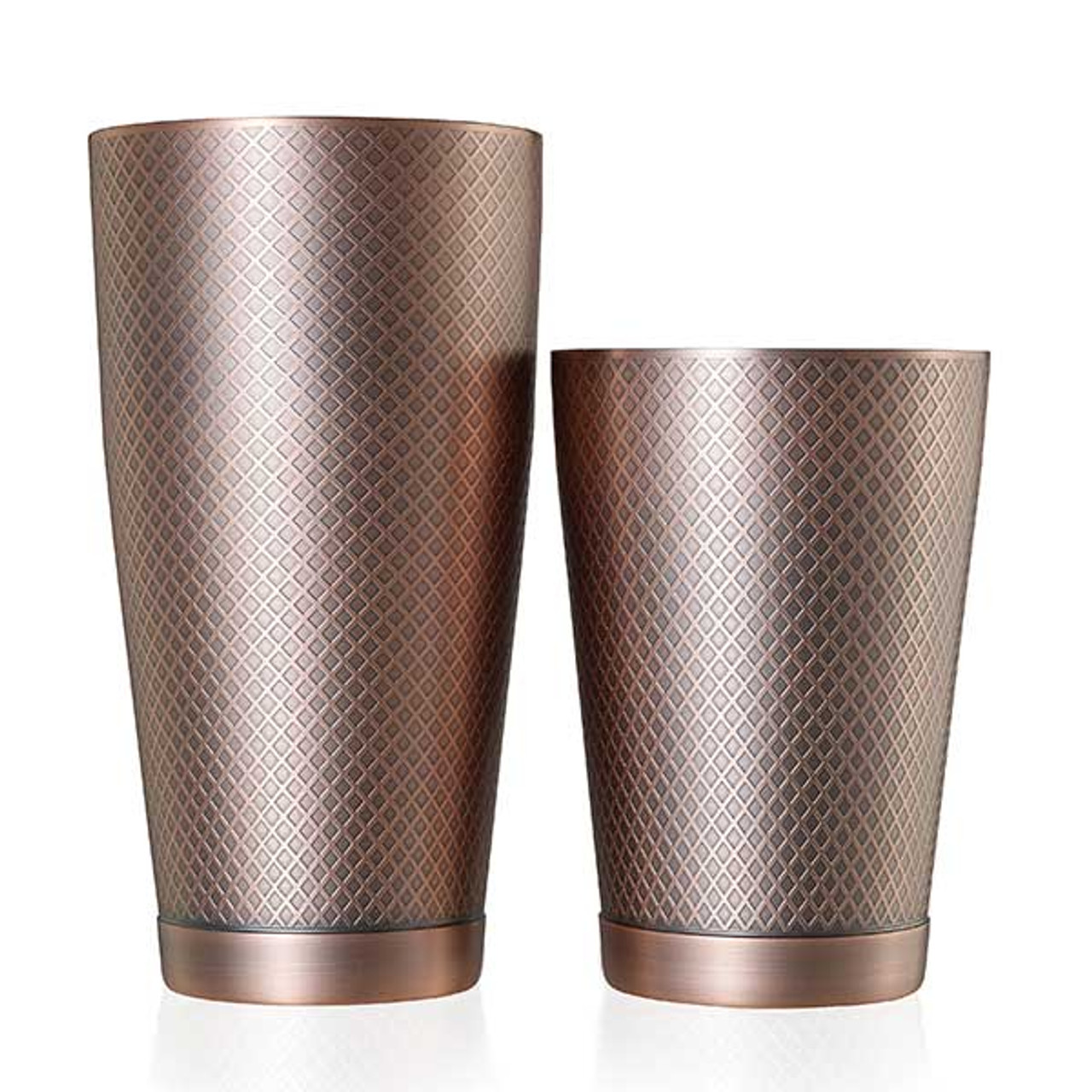 Barfly 28 oz. & 18 oz. Antique Copper Diamond Lattice 2-Piece