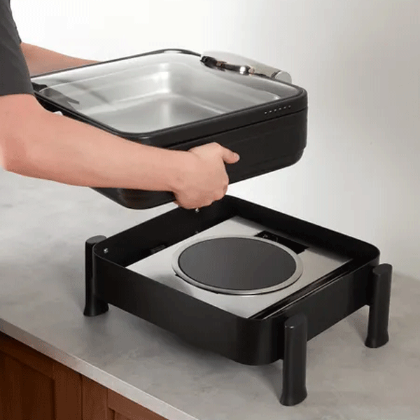 Square Induction Chaffer Spring USA S574-8/23 Radiance 5.8 Qt. Square Induction Chafer Stand ...