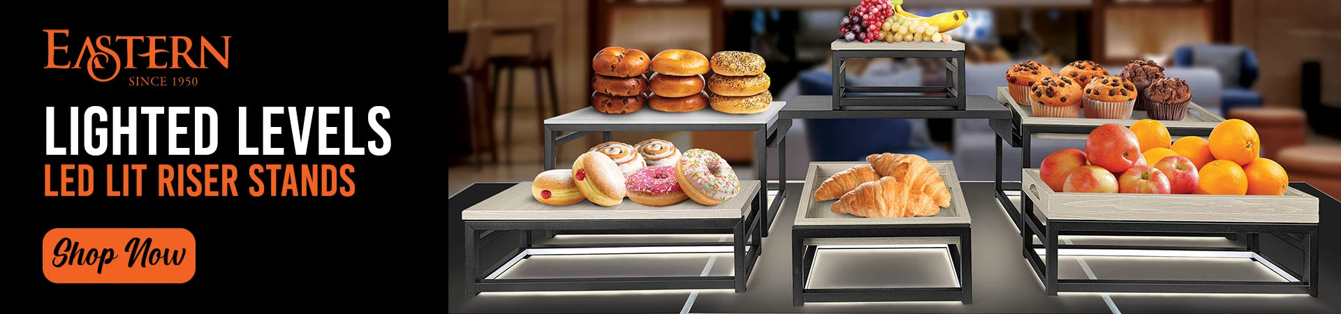 Shop the Eastern Lighted Levels LED Lit Riser Stands!