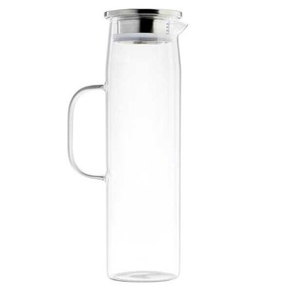 Tablecraft 12902 50 oz. Glass Pitcher w/Stainless Steel Dispensing Lid