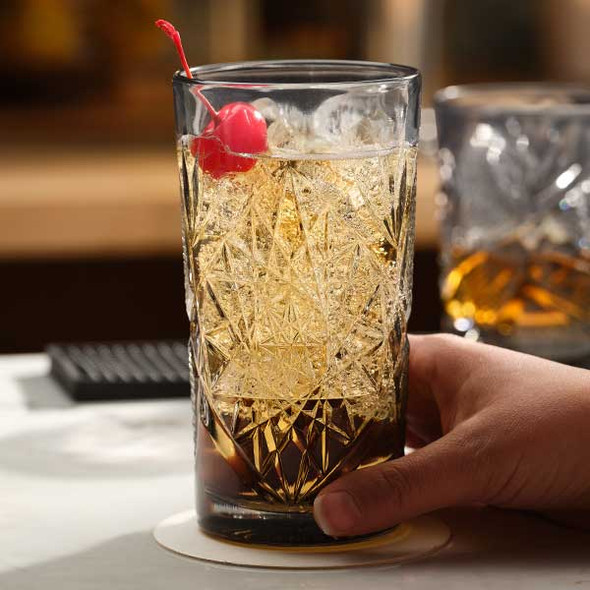 Libbey 5633/AK7P2M Hobstar 16 oz. Cooler Glass, Graphite