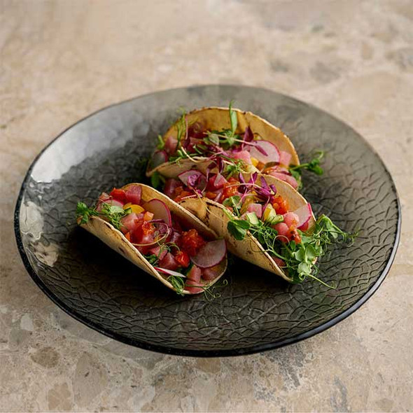 Churchill GLVDTBP11 Viana Glass 8.8" Organic Plate, Glass - 6/Case