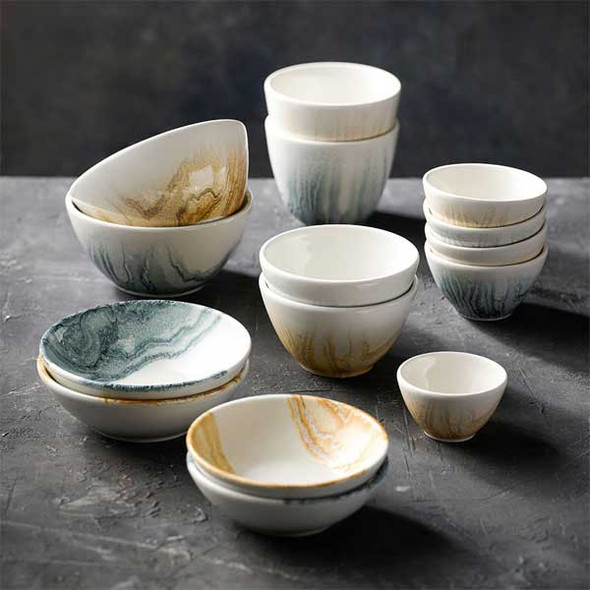 Churchill TDBKBS141 Inked Tide 14 oz. Snack Bowl, Ceramic, Black - 12/Case
