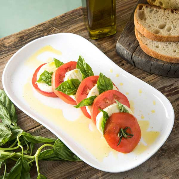 Carlisle 5300902 Stadia 13" Oblong Platter, Melamine, White - 12/Case