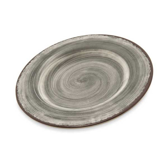 Carlisle 5400218 Mingle 9" Salad Plate, Melamine, Smoke Gray - 12/Case