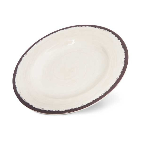 Carlisle 5400253 Mingle 9" Salad Plate, Melamine, Sweet Cream - 12/Case