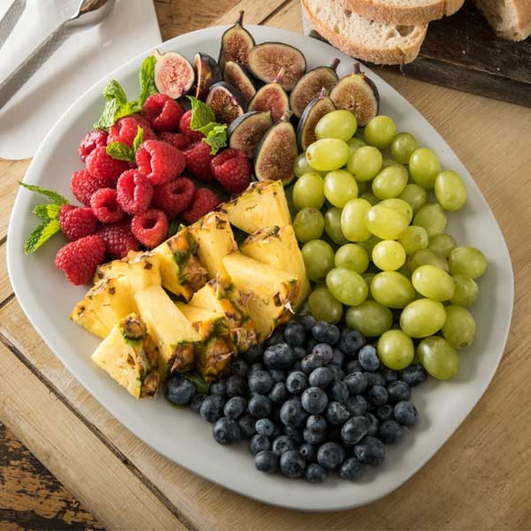 Carlisle 5310223 Ridge 13" Oblong Platter, Melamine, Cement Matte Finish - 6/Case