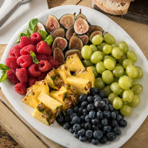 Carlisle 5310237 Ridge 13" Oblong Platter, Melamine, Marble - 6/Case