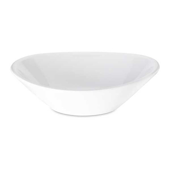 Carlisle 5300802 Stadia 52 oz. Oblong Bowl, Melamine, White - 12/Case