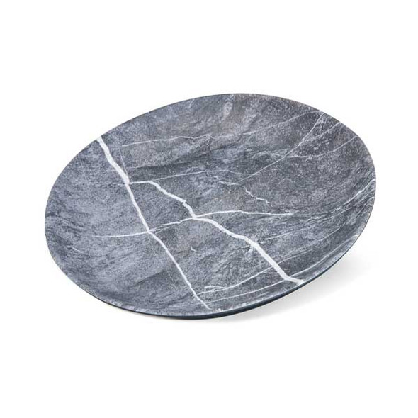 Carlisle 5310772 Ridge 10-1/2" Freeform Dinner Plate, Melamine, Soapstone - 12/Case