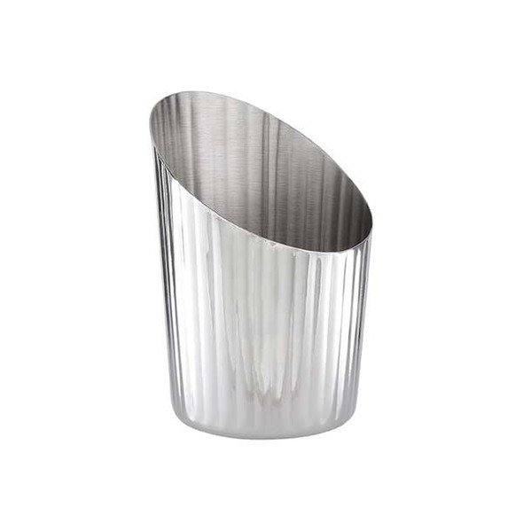American Metalcraft FFFL45 12 oz. Fluted, Angled Fry Cup, SS