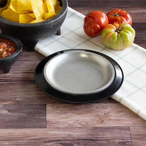 Service Ideas RT7BLCAC Thermo-Plate 7-1/2" Round Sloped Holder w/Cast Aluminum Insert