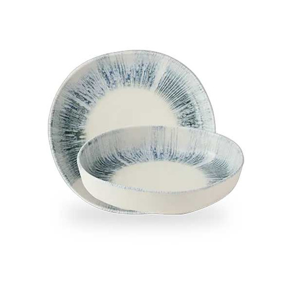 Churchill ILYBWOB11 Inked Lyra 31 oz. Walled Bowl, Ceramic, Blue - 6/Case