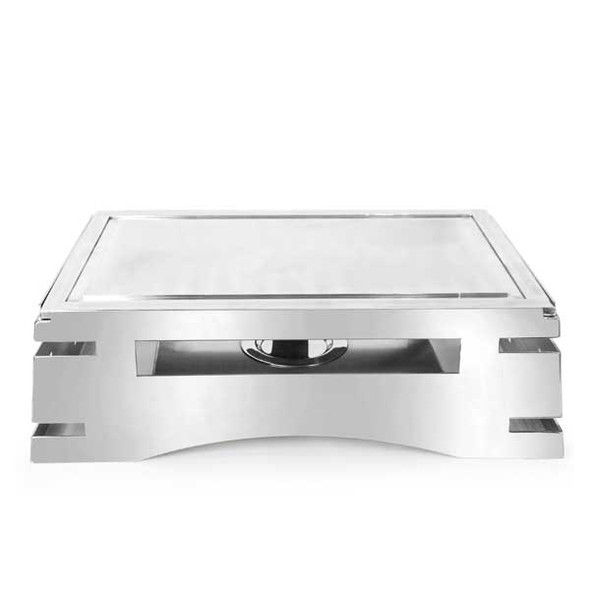 Eastern Tabletop 32206AT REVO All-In-One 23-3/4" x 16"D x 7" Rectangular Chafer Stand w/Griddle Top, SS